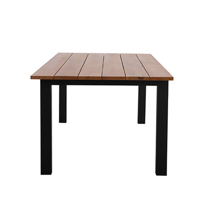 Mesa Santorine 220x100cm Tapa de madera base de aluminio negro