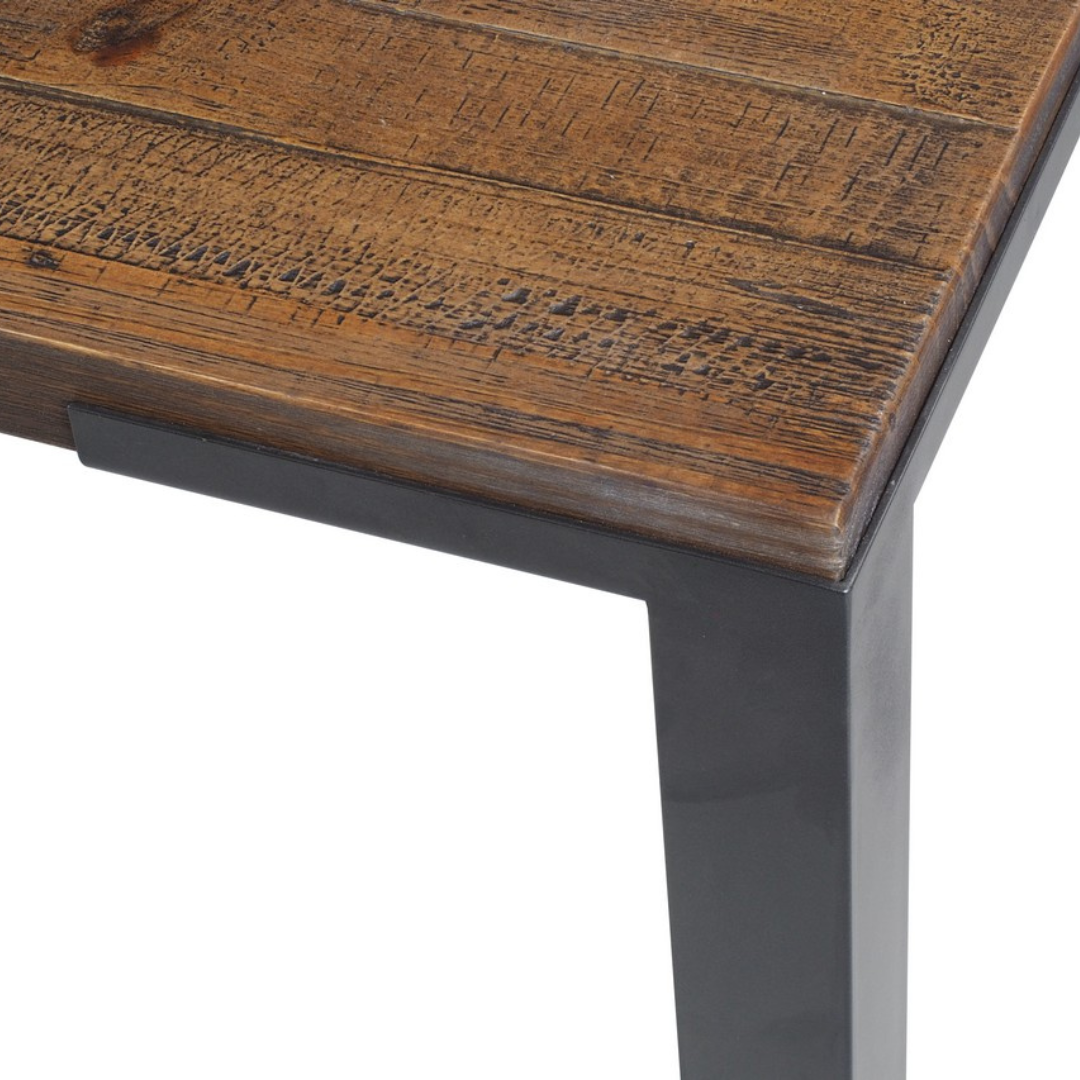 Mesa de comedor Madison Light de madera maciza y metal 140x80x75cm - 4 plazas