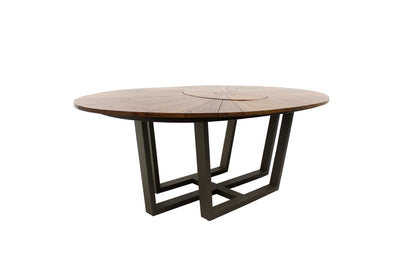 Mesa Ovalada Diamantina con Plato Giratorio 230x120cm Madera Cumarú