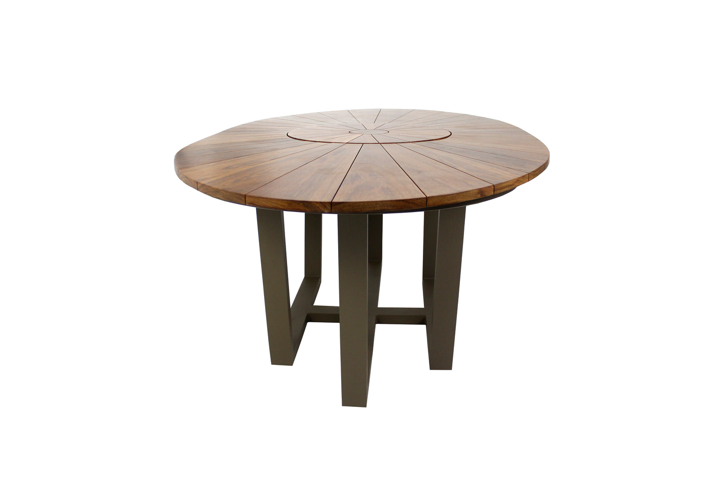 Mesa Ovalada Diamantina con Plato Giratorio 230x120cm Madera Cumarú