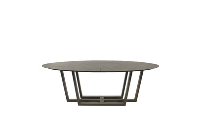 Mesa Ovalada Diamantina con Plato Giratorio 230x120cm Color Aluminio Fendi