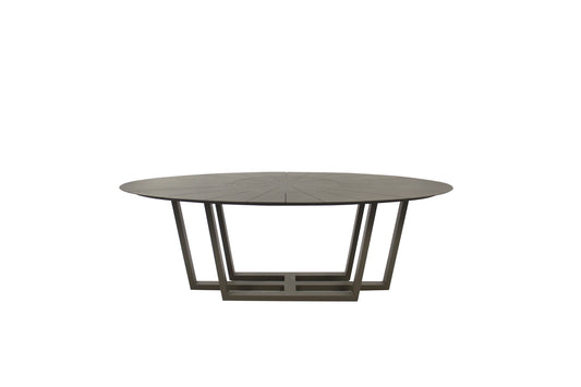 Mesa Ovalada Diamantina con Plato Giratorio 230x120cm Color Aluminio Fendi