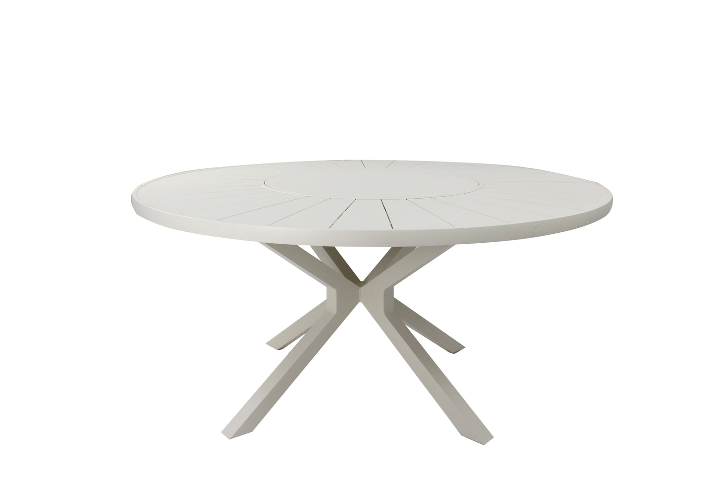 Gramado Round Table with 150cm Turntable, Aluminum, Beige Color