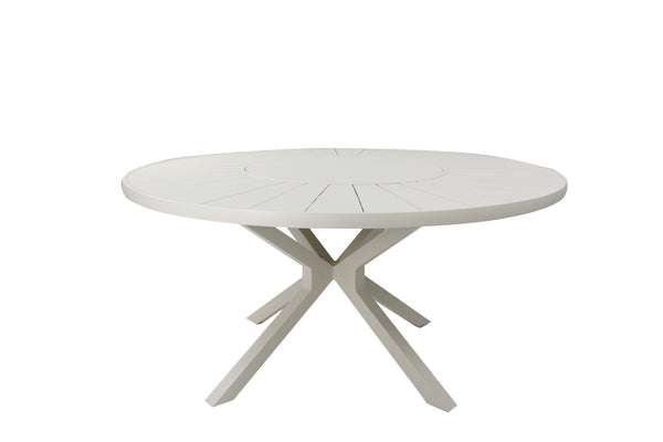 Ambiente 1 com Mesa de Jardín Redonda con Plato Giratorio 180cm Aluminio Color Negro