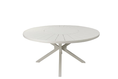 Gramado Round Table with 150cm Turntable, Aluminum, Beige Color