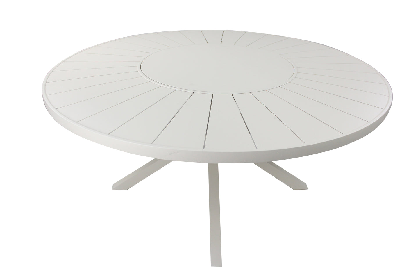 Gramado Round Table with 150cm Turntable, Aluminum, Beige Color