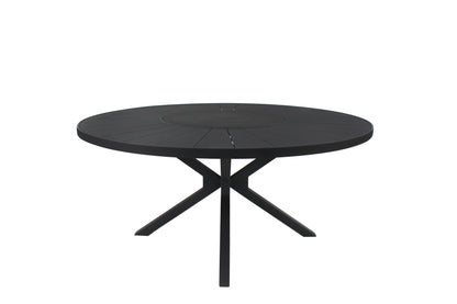 Mesa de Jardín Redonda con Plato Giratorio 180cm Aluminio Color Negro
