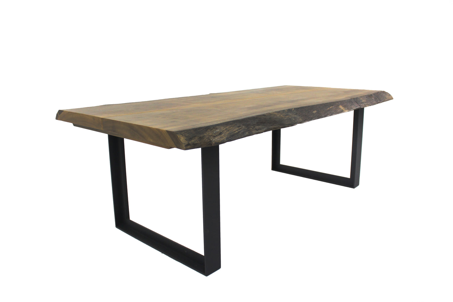 Ettore Dining Table Pequiá Wood Top Solid Aluminum Base Black Color
