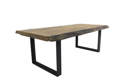 Ettore Dining Table Pequiá Wood Top Solid Aluminum Base Black Color