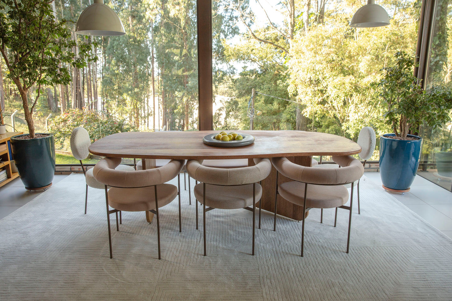 Mesa de Jantar Stone Laminada Cor Atlântica 220x110cm