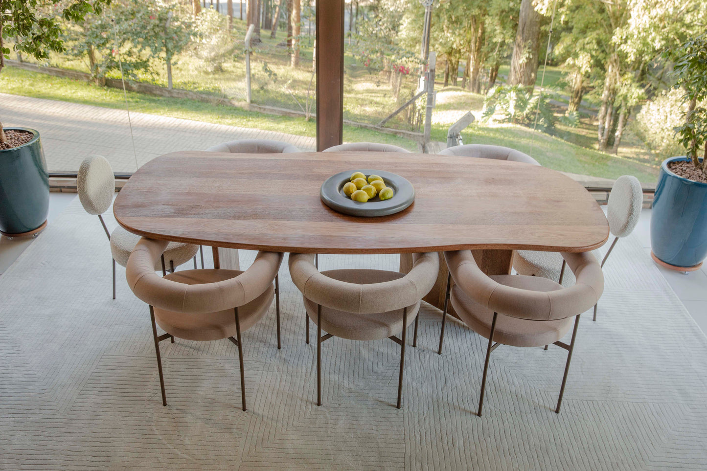 Mesa de Jantar Stone Laminada Cor Atlântica 220x110cm