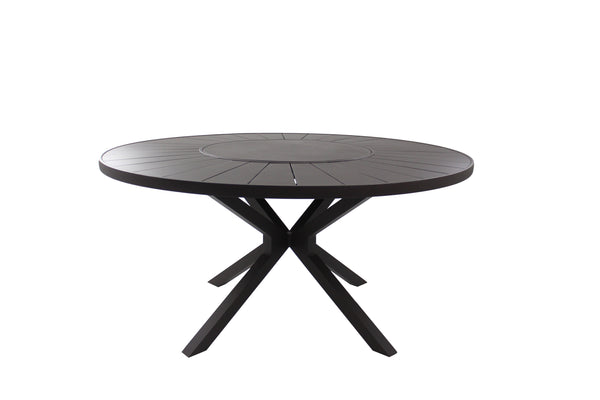 Ambiente 1 com Gramado Round Table with 150cm Turntable, Aluminum, Beige Color