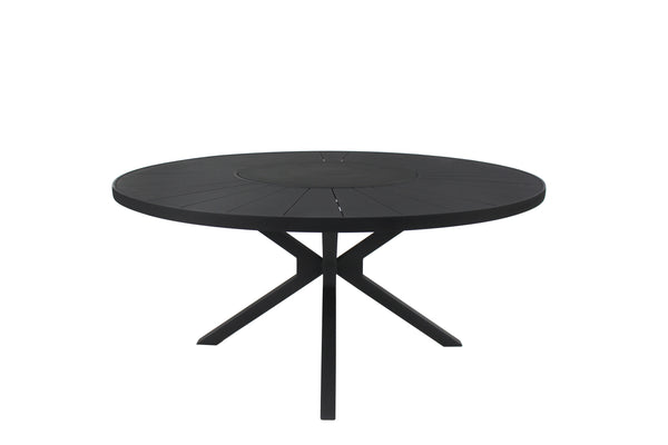Ambiente 3 com Gramado Round Table with 150cm Turntable, Aluminum, Beige Color