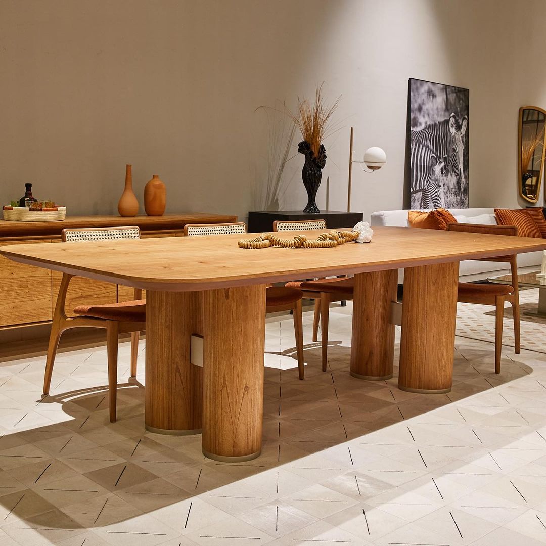 Foster Cinnamon Wood Dining Table 240x120x77cm
