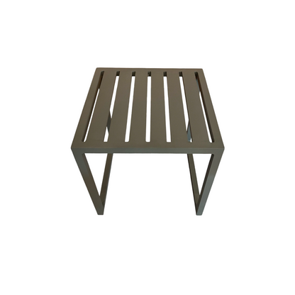 Mesa Lateral Volt 45x45cm Alumínio Ripado Cor Fendi