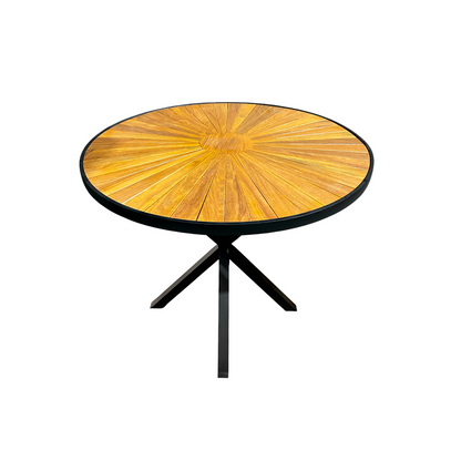 Mesa Volt Madeira Maciça 120cm Tampo Pizza com Borda