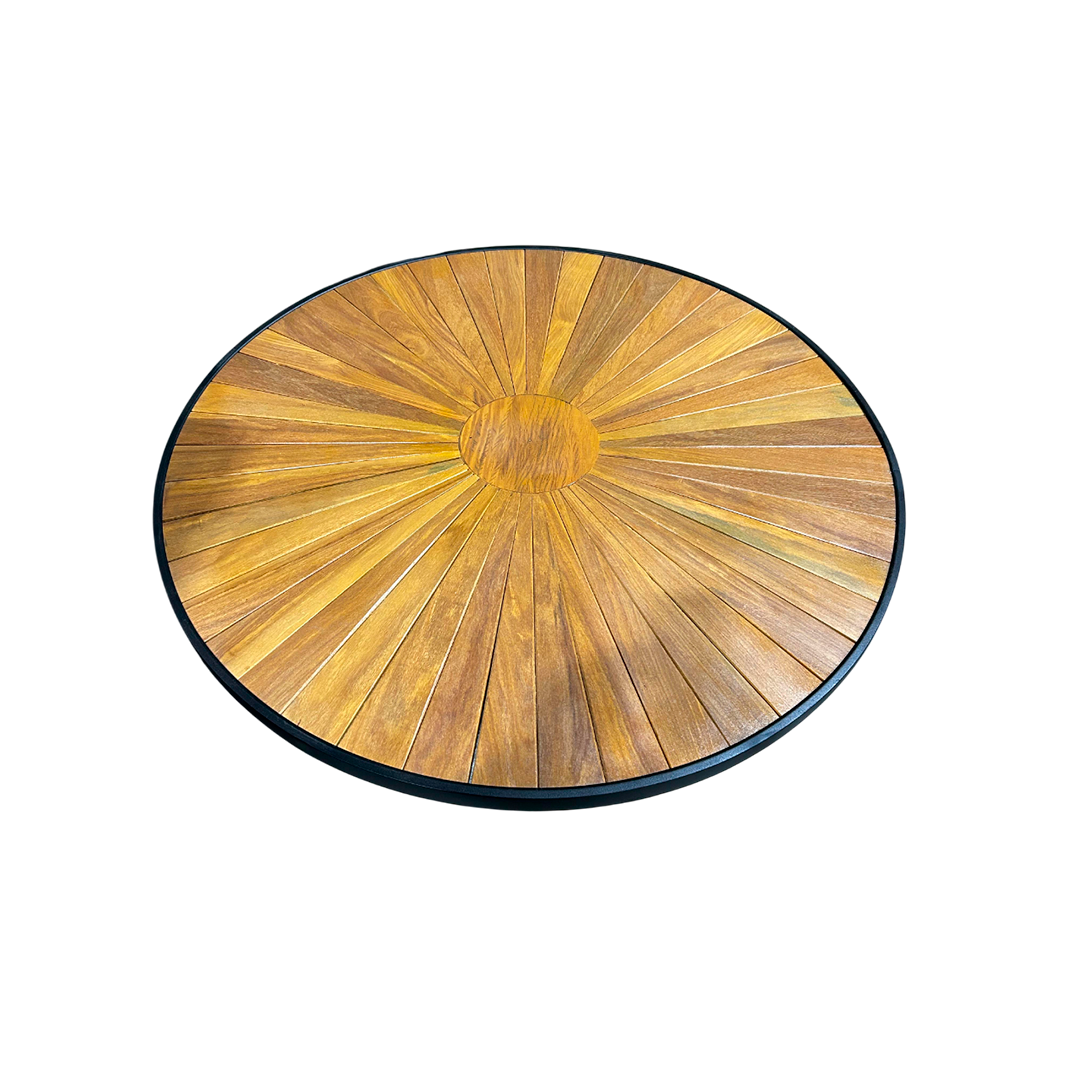 Mesa Volt Madeira Maciça 120cm Tampo Pizza com Borda | Toth Móveis