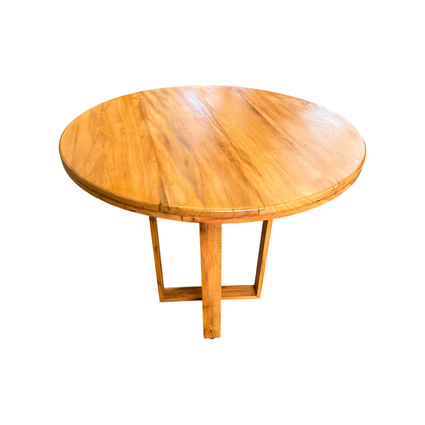 Mesa de comedor redonda 100 cm con base de madera maciza Kobe - 4 plazas
