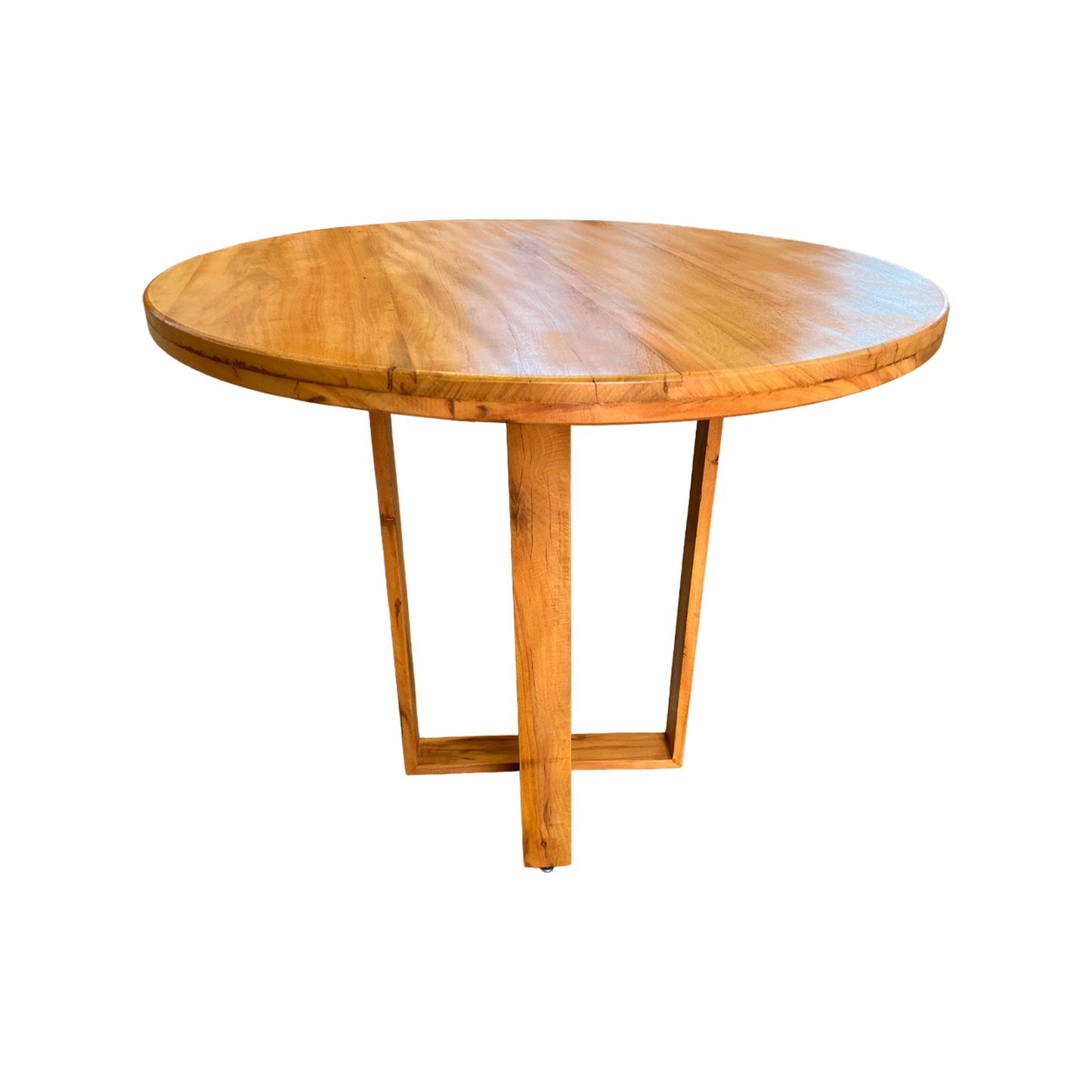 Mesa de comedor redonda 100 cm con base de madera maciza Kobe - 4 plazas