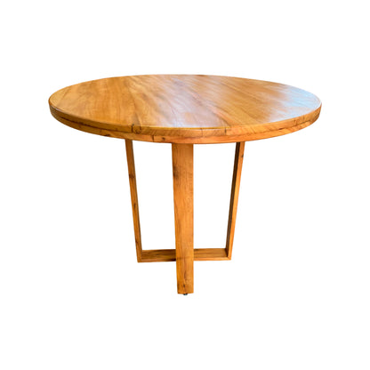 Mesa de comedor redonda 100 cm con base de madera maciza Kobe - 4 plazas