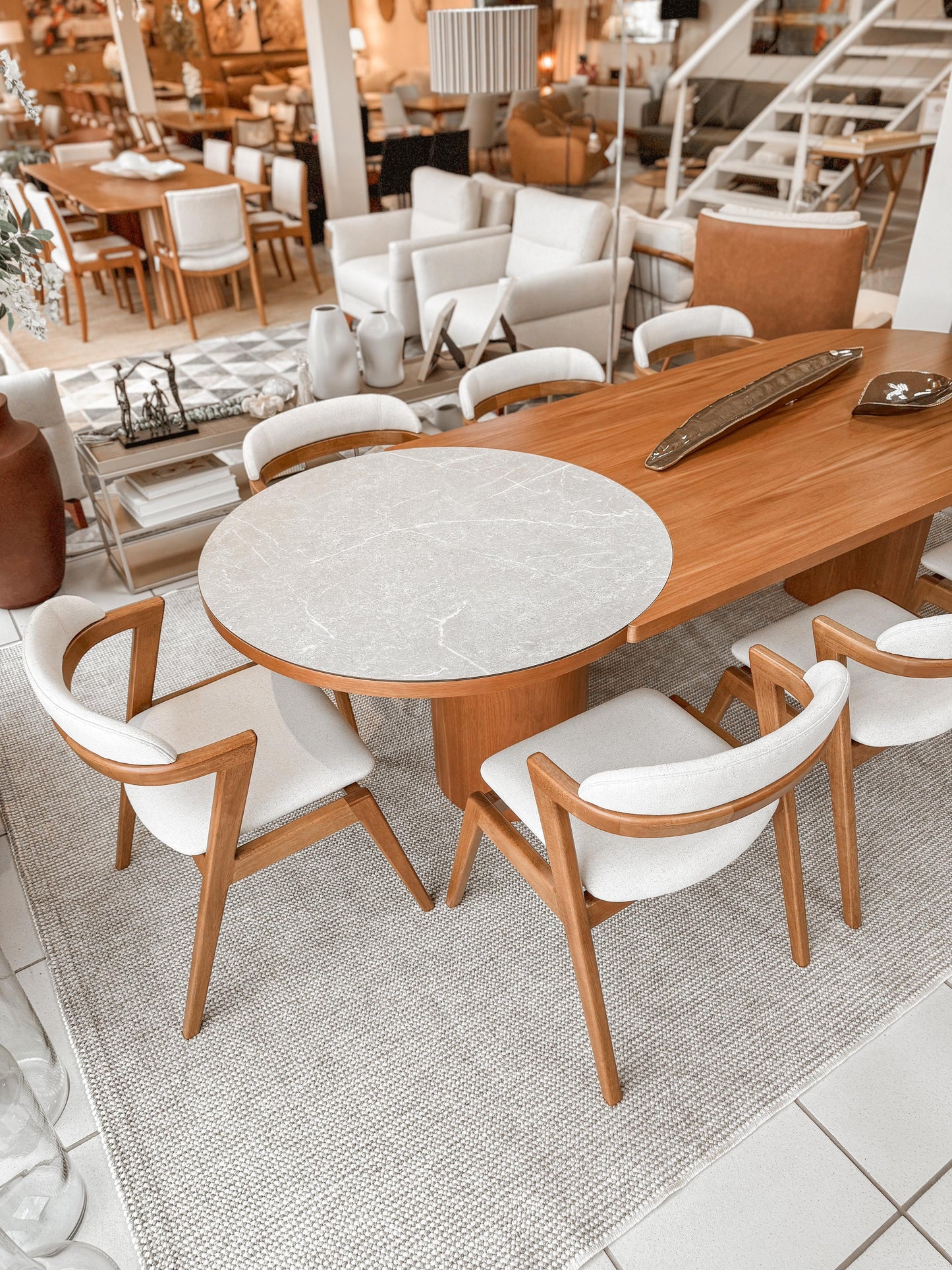 Mesa de Jantar Selena Madeira Jequitibá e Ts Rochedo 240x100cm