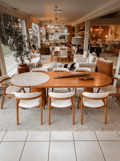 Mesa de Jantar Selena Madeira Jequitibá e Ts Rochedo 240x100cm