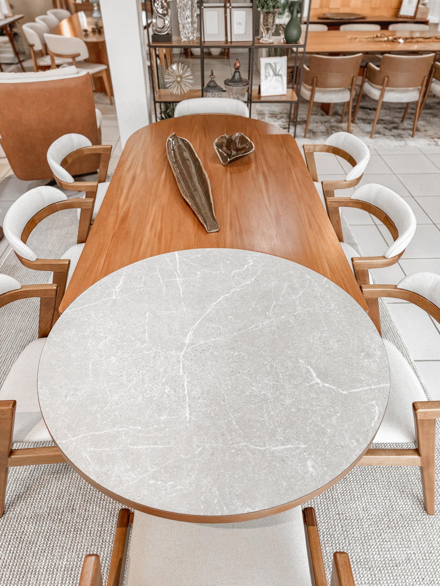 Mesa de Jantar Selena Madeira Jequitibá e Ts Rochedo 240x100cm