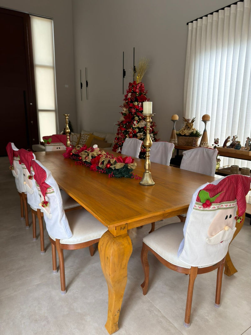 Mesa Luis XV Madeira 150x150cm Tampo Liso Base Torneada