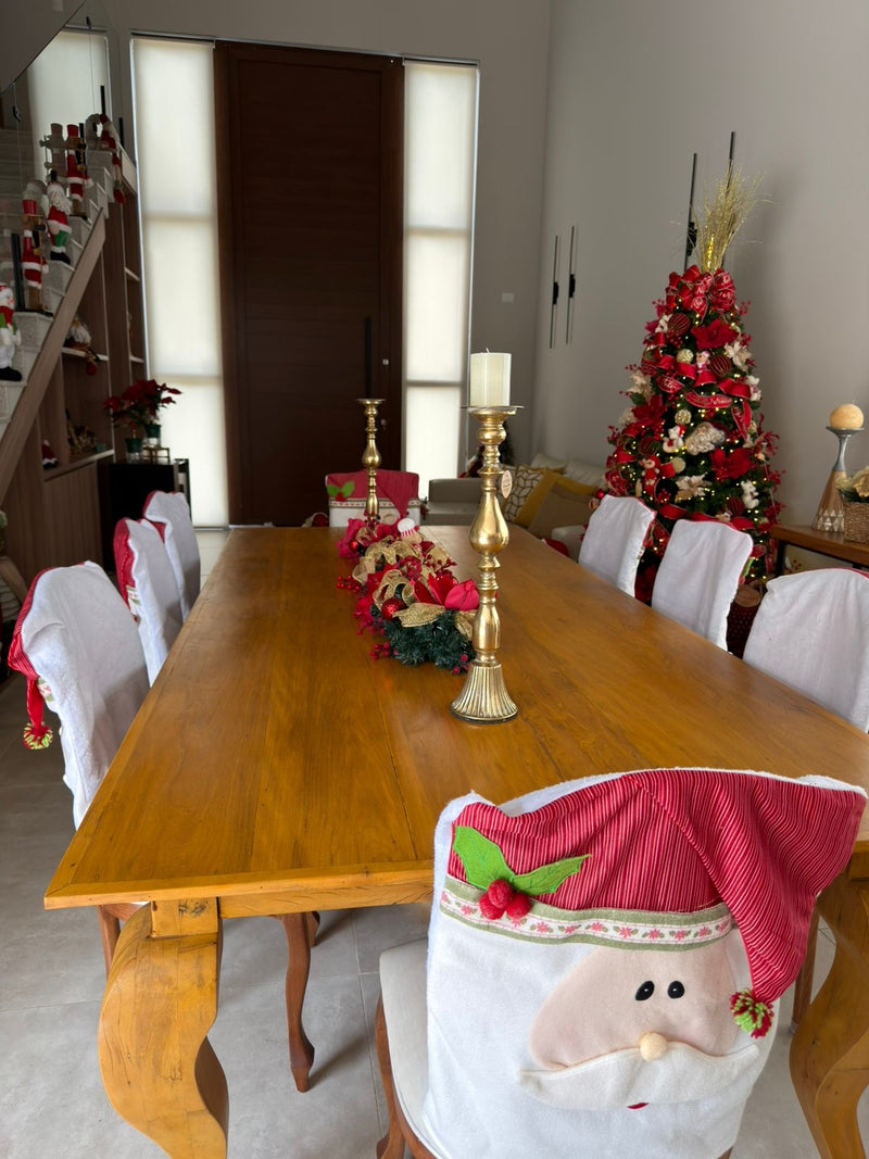 Mesa Luis XV Madeira 150x150cm Tampo Liso Base Torneada