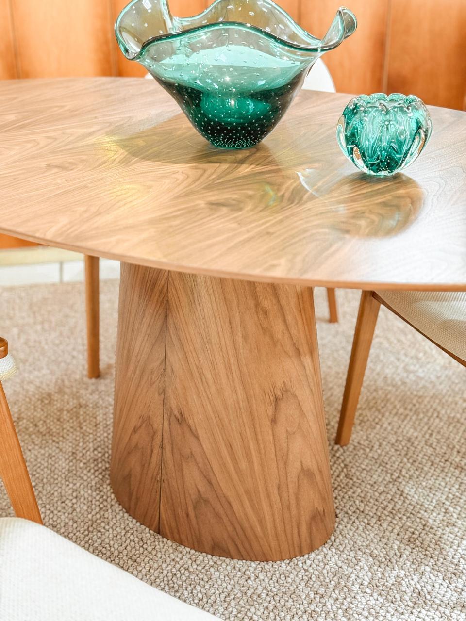 Mesa de Jantar Geórgia Oval Laca Cor Branco Tampo Vidro 270x128cm