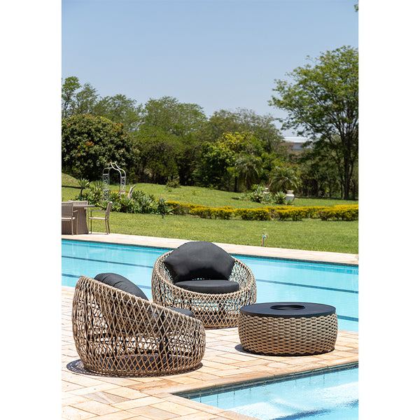 Ambiente 2 com Ilustre Mesa de Centro Chapanheira Aluminio Negro con Cuerda Náutica Bronce