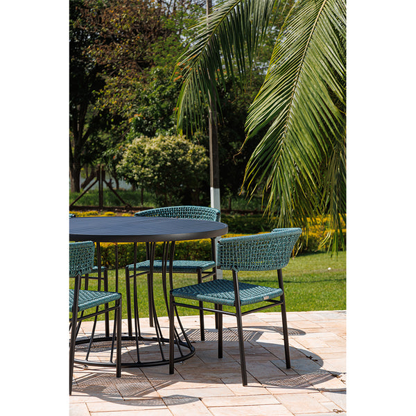 Ambiente 2 com Italy Dining Table, Aluminum, Graphite Color, 1.20m - 4 seats