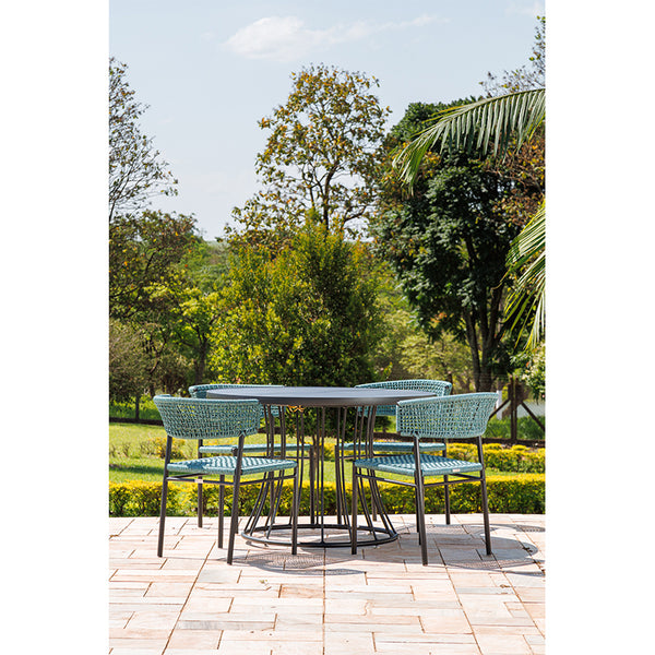 Ambiente 1 com Italy Dining Table, Aluminum, Graphite Color, 1.20m - 4 seats