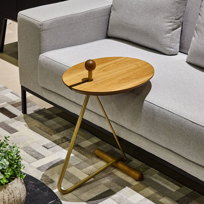 Ferrara Side Table Cinnamon Wood Carbon Steel Color FR-20