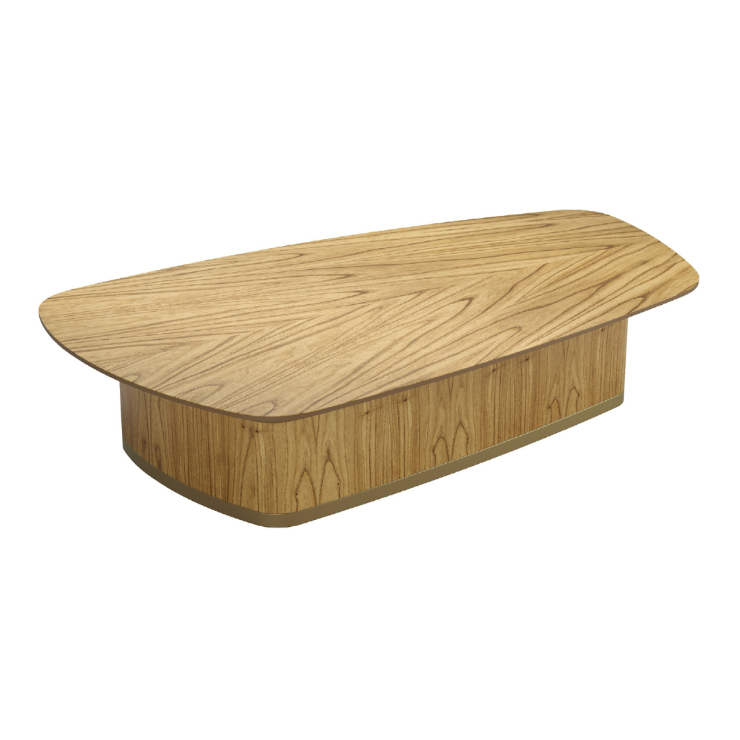 Sardenha Side Table in Brown Wood and Lead-Colored Carbon Steel