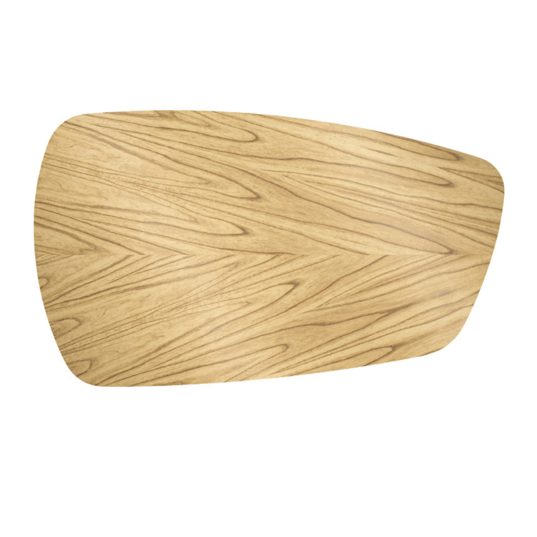 Sardenha Side Table in Brown Wood and Lead-Colored Carbon Steel