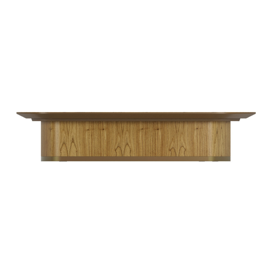 Sardenha Side Table in Brown Wood and Lead-Colored Carbon Steel
