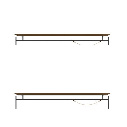 Mesa auxiliar Sardinia Madera marrón y acero al carbono color plomo