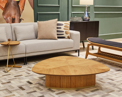 Mesa auxiliar Sardinia Madera marrón y acero al carbono color plomo
