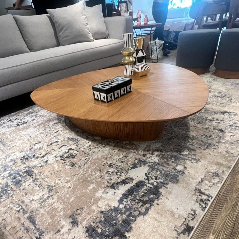 Mesa auxiliar Sardinia Madera marrón y acero al carbono color plomo