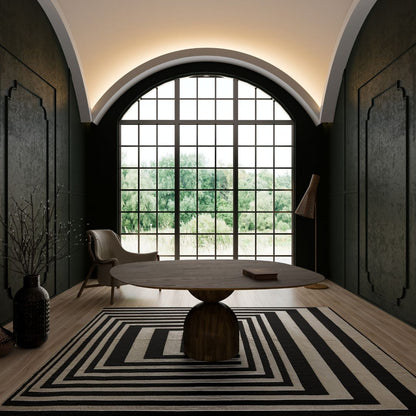 Mesa de Jantar Ampulheta Madeira Cor Noce 140x158cm