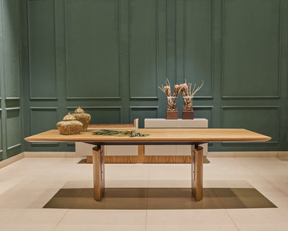 Find Dining Table with Solid Tauari Wood Base and Glass Top 180x90x77cm