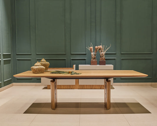 Find Dining Table with Solid Tauari Wood Base and Glass Top 180x90x77cm