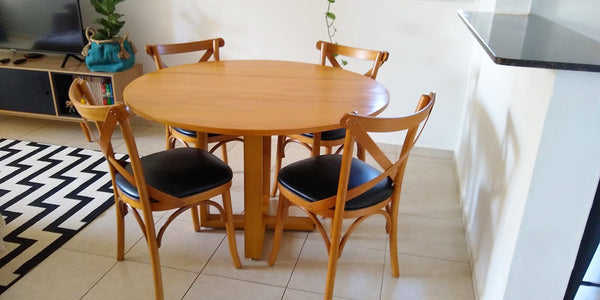 Ambiente 1 com Base de Mesa Montreal 70x70x75cm Madeira Maciça Viga 8x4cm