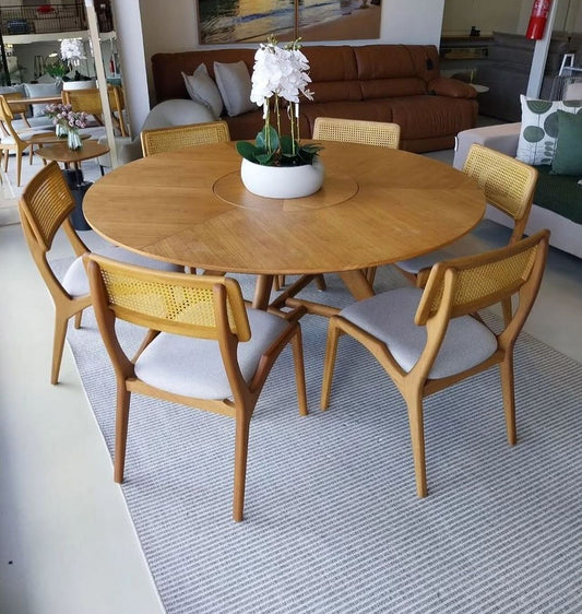 Find Dining Table with Solid Tauari Wood Base and Glass Top 180x90x77cm