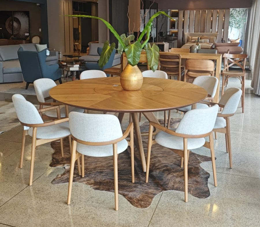 Find Dining Table with Solid Tauari Wood Base and Glass Top 180x90x77cm
