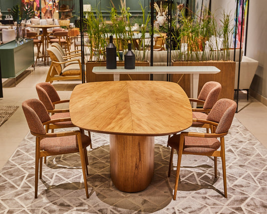 Find Dining Table with Solid Tauari Wood Base and Glass Top 180x90x77cm