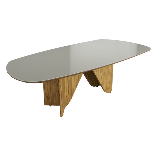Find Dining Table with Solid Tauari Wood Base and Glass Top 180x90x77cm