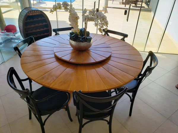 Ambiente 2 com 180cm Naples Round Dining Table Top Solid Wood