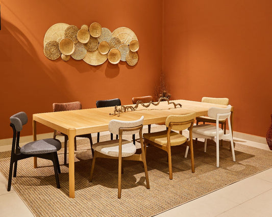 Find Dining Table with Solid Tauari Wood Base and Glass Top 180x90x77cm